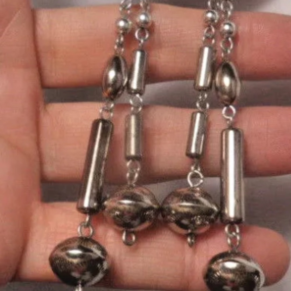 Vintage Navajo sterling silver and nickel earrings